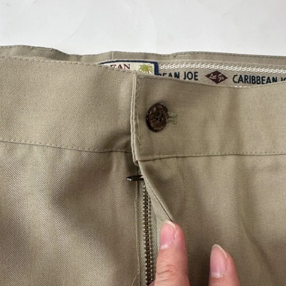 Caribbean Joe Pleated Shorts Khaki Casual Comfort‎ Fit Men's Size 48